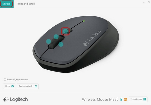 Personalização dos gestos no mouse