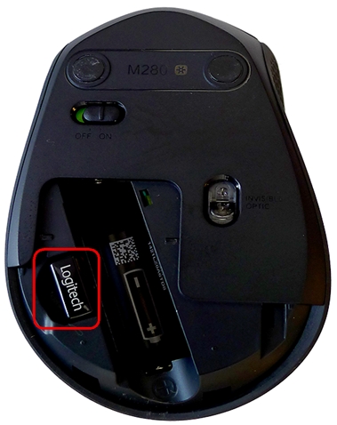 USB receiver storage in the M280 / M320 / M275 mouse