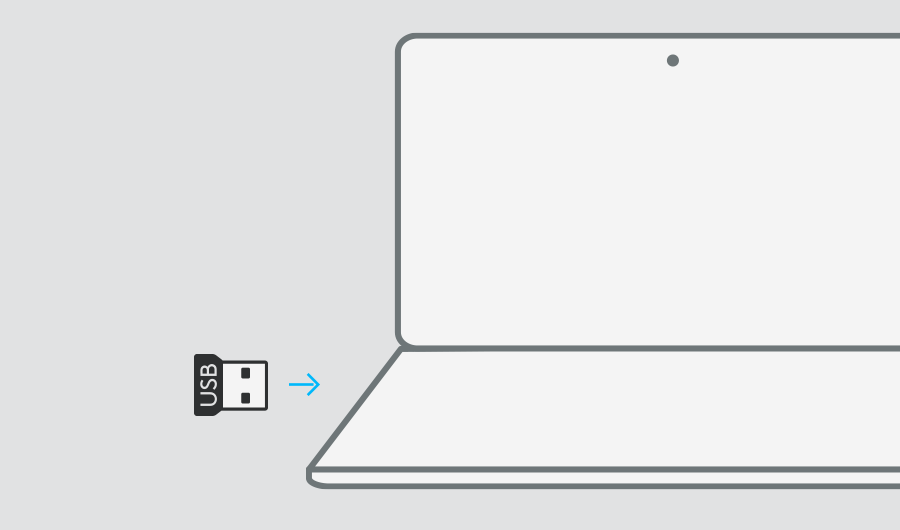 Pasangkan wireless receiver ke port USB di komputer Anda