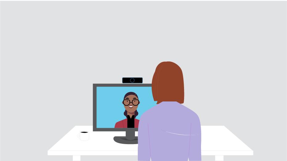 Graphic representation of Distance Learning with Logitech Video Conferencing products